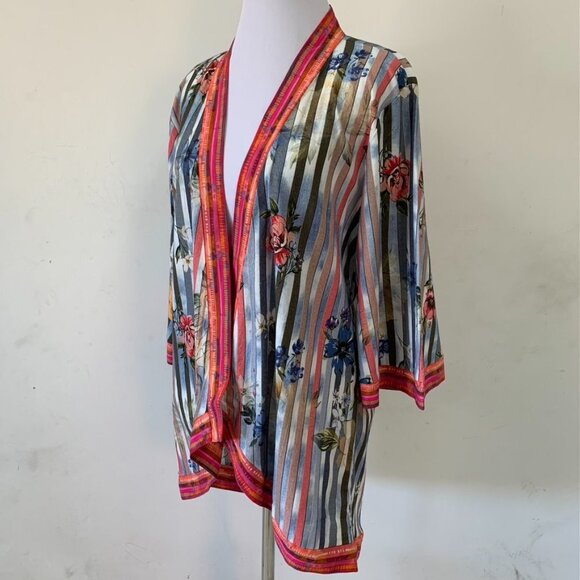 Tolani Collection Kimono Boho Duster Size XS Open Cardigan Floral Multicolor - Picture 3 of 11